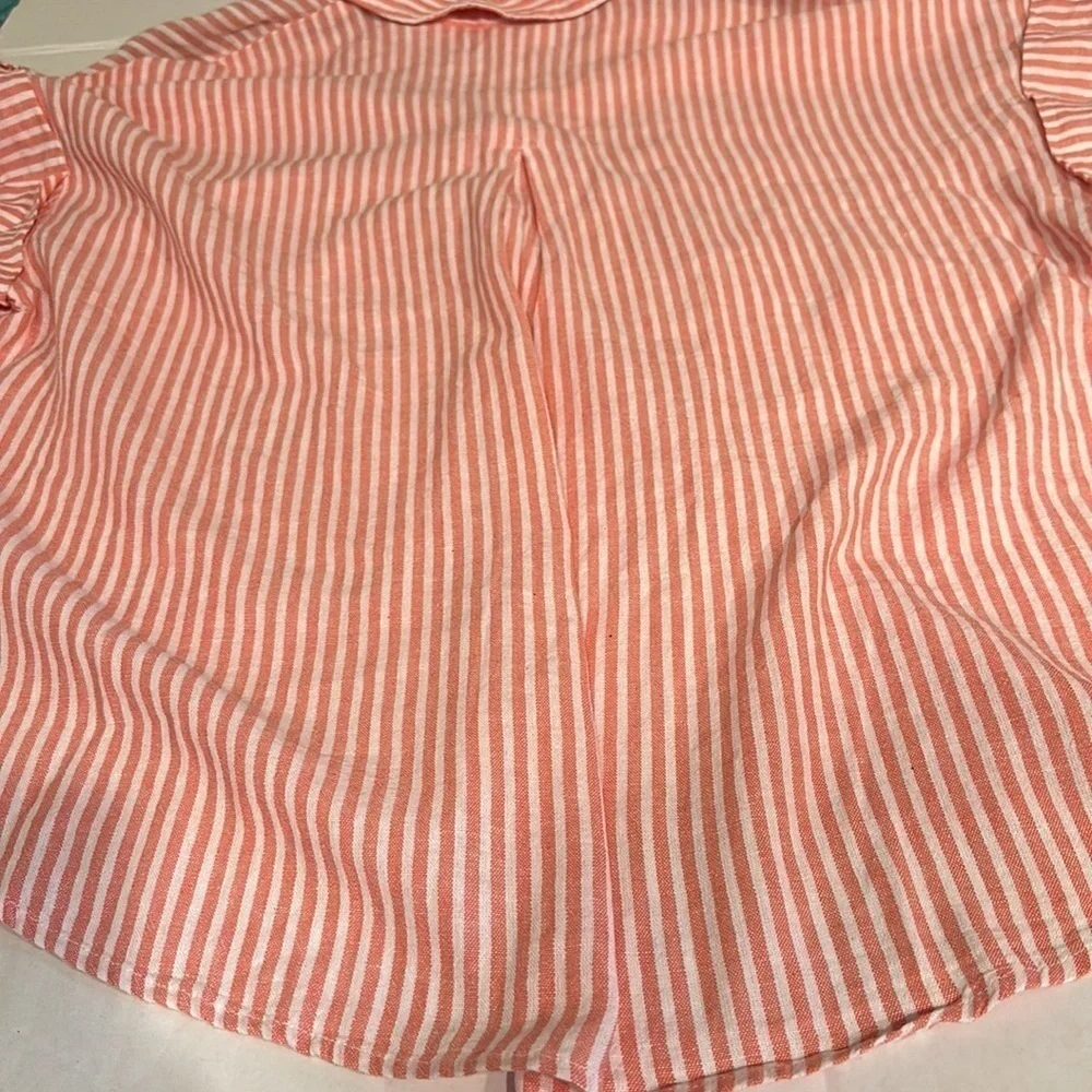 Liz Claiborne orange and white striped top NEW - Picture 8 of 9